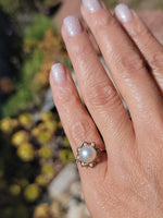 18k gold pearl starburst estate vintage ring