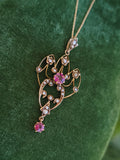 9ct gold Victorian & seed pearl necklace pendant lavaliere - England