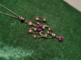 9ct gold Victorian & seed pearl necklace pendant lavaliere - England