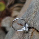 platinum Art Deco c.1920's filigree diamond glove shield ring
