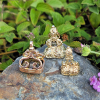 9ct gold Victorian citrine watch FOB seal necklace pendant