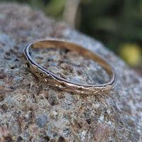 14k gold 2mm vintage engraved floral wedding band
