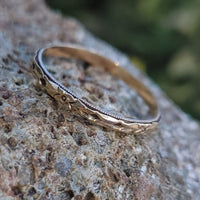 14k gold 2mm vintage engraved floral wedding band