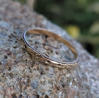 14k gold 2mm vintage engraved floral wedding band