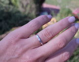 14k white gold 3 diamond baguettes estate midcentury band
