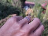 14k white gold 3 diamond baguettes estate midcentury band