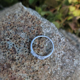 14k white gold 3 diamond baguettes estate midcentury band