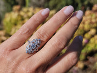Platinum DECO c.1920's diamond vintage glove shield estate antique ring