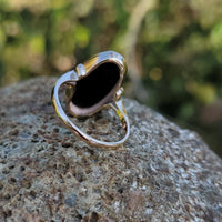10k Yellow gold Black Onyx Deco Ring