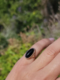 10k Yellow gold Black Onyx Deco Ring