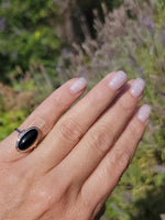 10k Yellow gold Black Onyx Deco Ring