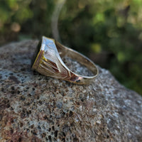 10k gold Deco Black Onyx men's estate ring