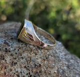 10k gold Deco Black Onyx men's estate ring