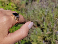 10k gold Deco Black Onyx men's estate ring