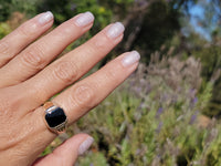 10k gold Deco Black Onyx men's estate ring