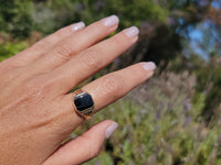 10k gold Deco Black Onyx men's estate ring