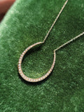 14k gold horseshoe seed pearl necklace pendant