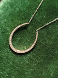 14k gold horseshoe seed pearl necklace pendant