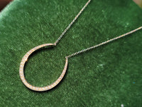 14k gold horseshoe seed pearl necklace pendant