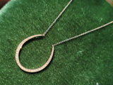 14k gold horseshoe seed pearl necklace pendant