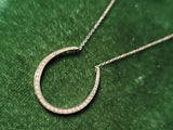 14k gold horseshoe seed pearl necklace pendant