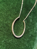 14k gold horseshoe seed pearl necklace pendant