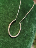 14k gold horseshoe seed pearl necklace pendant