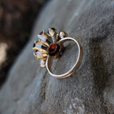 18k gold Garnet cluster estate ring