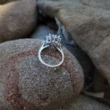 14k white gold 16 diamond estate curved tiara band