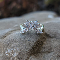 14k white gold 16 diamond estate curved tiara band