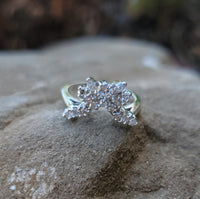 14k white gold 16 diamond estate curved tiara band
