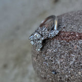 14k white gold 16 diamond estate curved tiara band