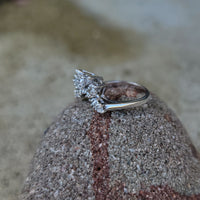 14k white gold 16 diamond estate curved tiara band