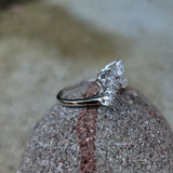 14k white gold 16 diamond estate curved tiara band