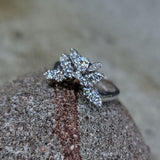 14k white gold 16 diamond estate curved tiara band