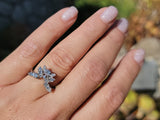 14k white gold 16 diamond estate curved tiara band