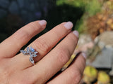 14k white gold 16 diamond estate curved tiara band