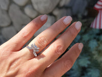 14k white gold 16 diamond estate curved tiara band