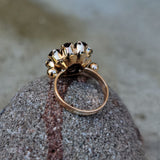 18k gold Garnet cluster estate ring