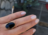 14k gold Black Onyx Deco Ring