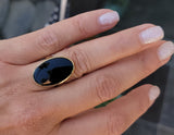 14k gold Black Onyx Deco Ring
