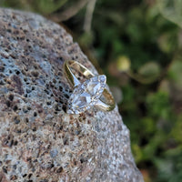 18ct gold rose cut diamond early Victorian navette glove shield ring