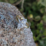 18ct gold rose cut diamond early Victorian navette glove shield ring