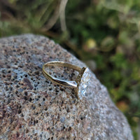 18ct gold rose cut diamond early Victorian navette glove shield ring