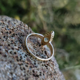 18ct gold rose cut diamond early Victorian navette glove shield ring