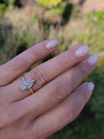 18ct gold rose cut diamond early Victorian navette glove shield ring