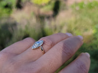 18ct gold rose cut diamond early Victorian navette glove shield ring