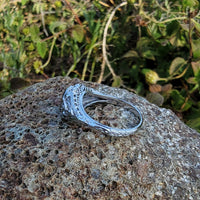 14k white gold c.20's Deco  hexagon diamond filigree ring