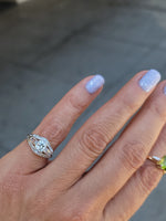 Platinum Art Deco c.1920's cushion cut diamond ring