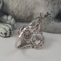 Platinum Diamond & Pearl estate Art Deco c.1920's filigree Ring